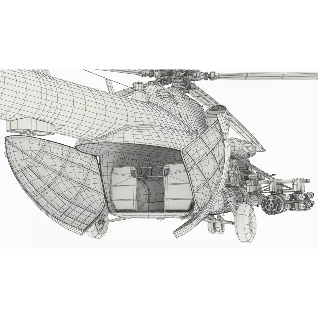 Military Helicopter 3D Model – Rigged Mi-17 for Maya, Game-Ready - View 27
