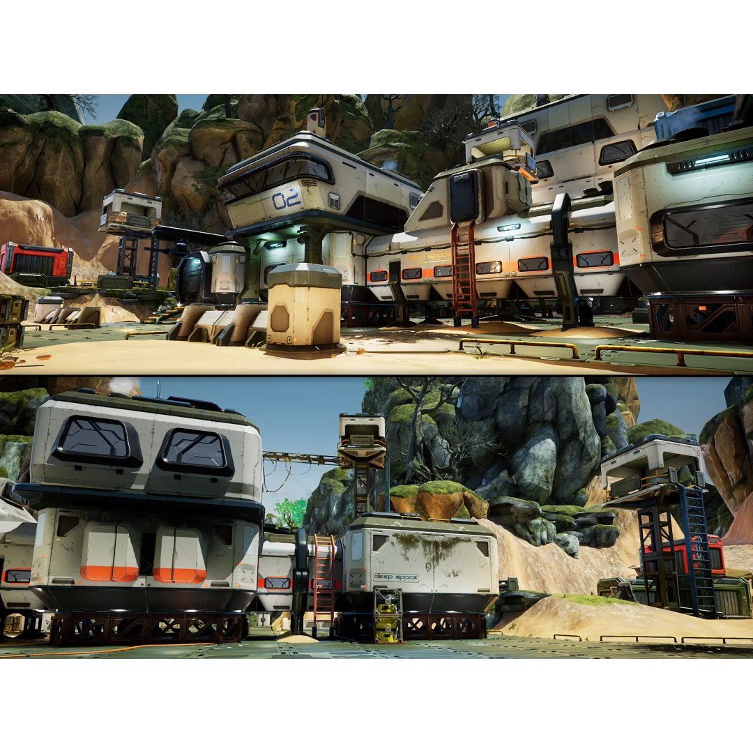 Modular Sci-Fi Military Base 3D Model – Low Poly Game Asset, FBX - View 2