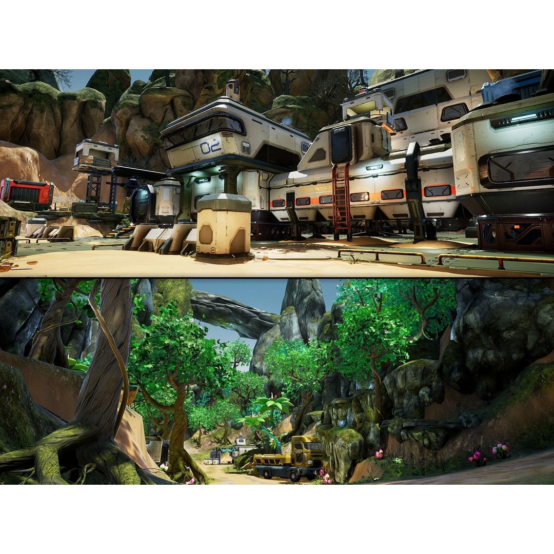 Modular Sci-Fi Military Base 3D Model – Low Poly Game Asset, FBX - View 3