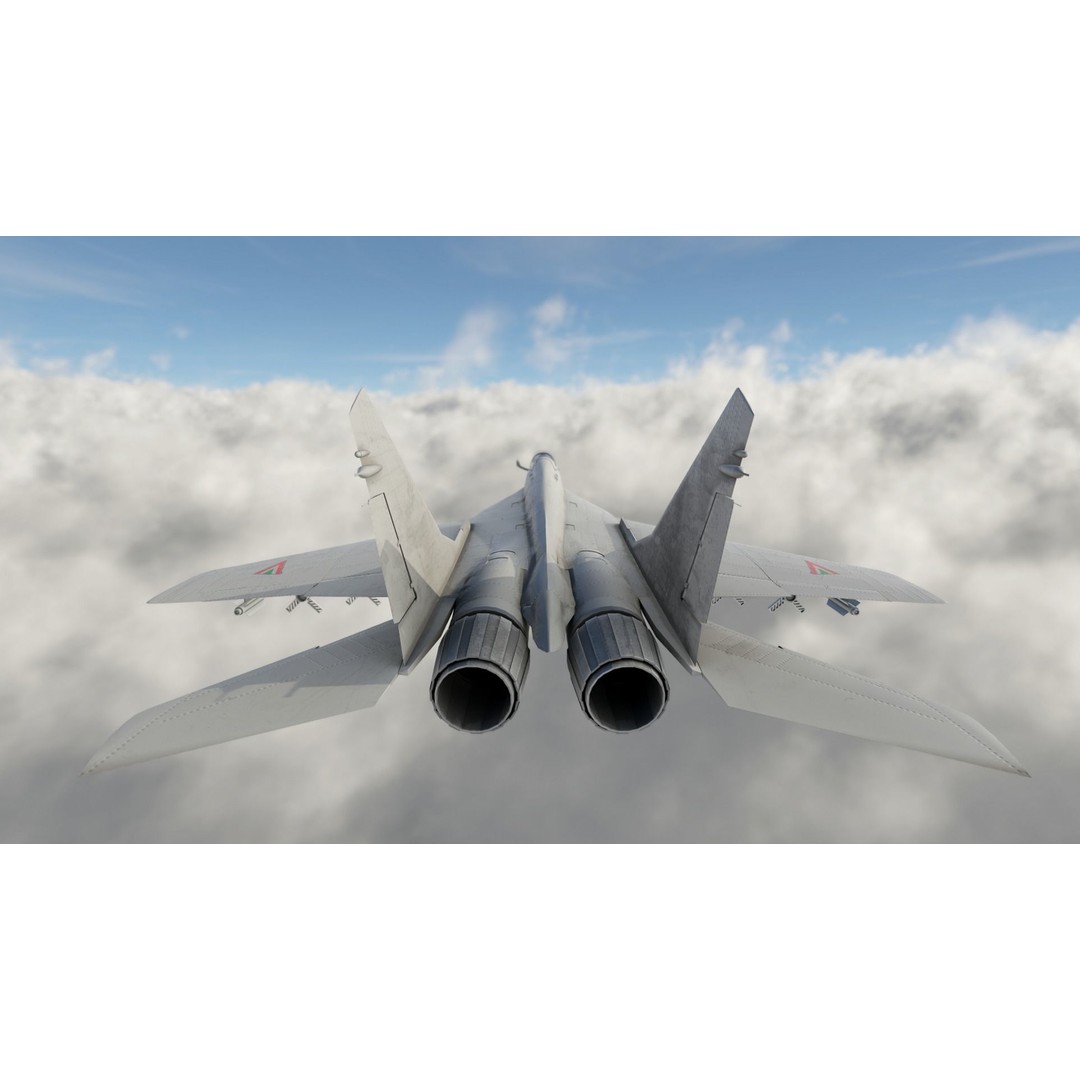 Mig 29 3D Model – Low Poly Rigged Fighter Jet, FBX - View 12