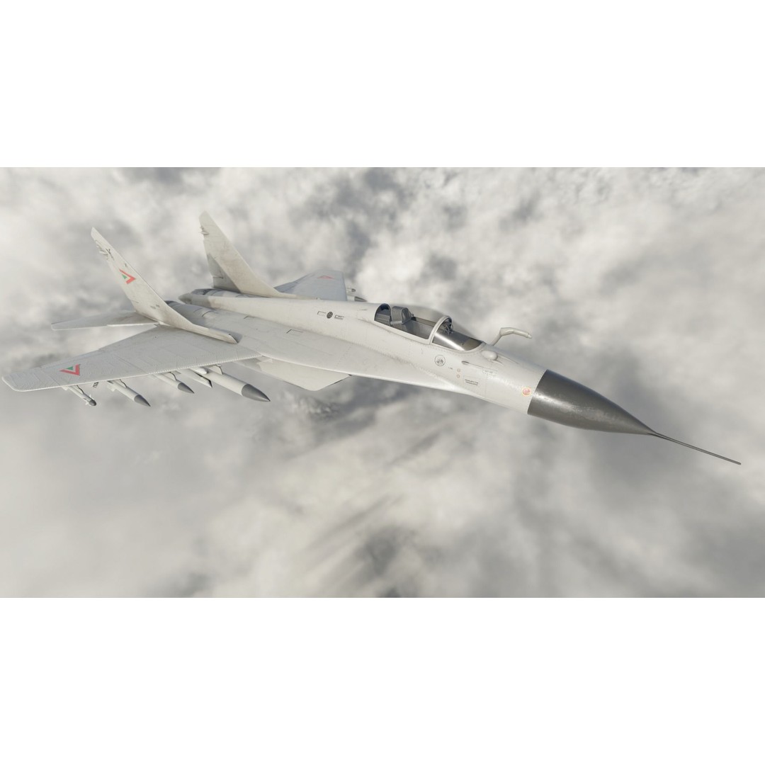 Mig 29 3D Model – Low Poly Rigged Fighter Jet, FBX - View 13