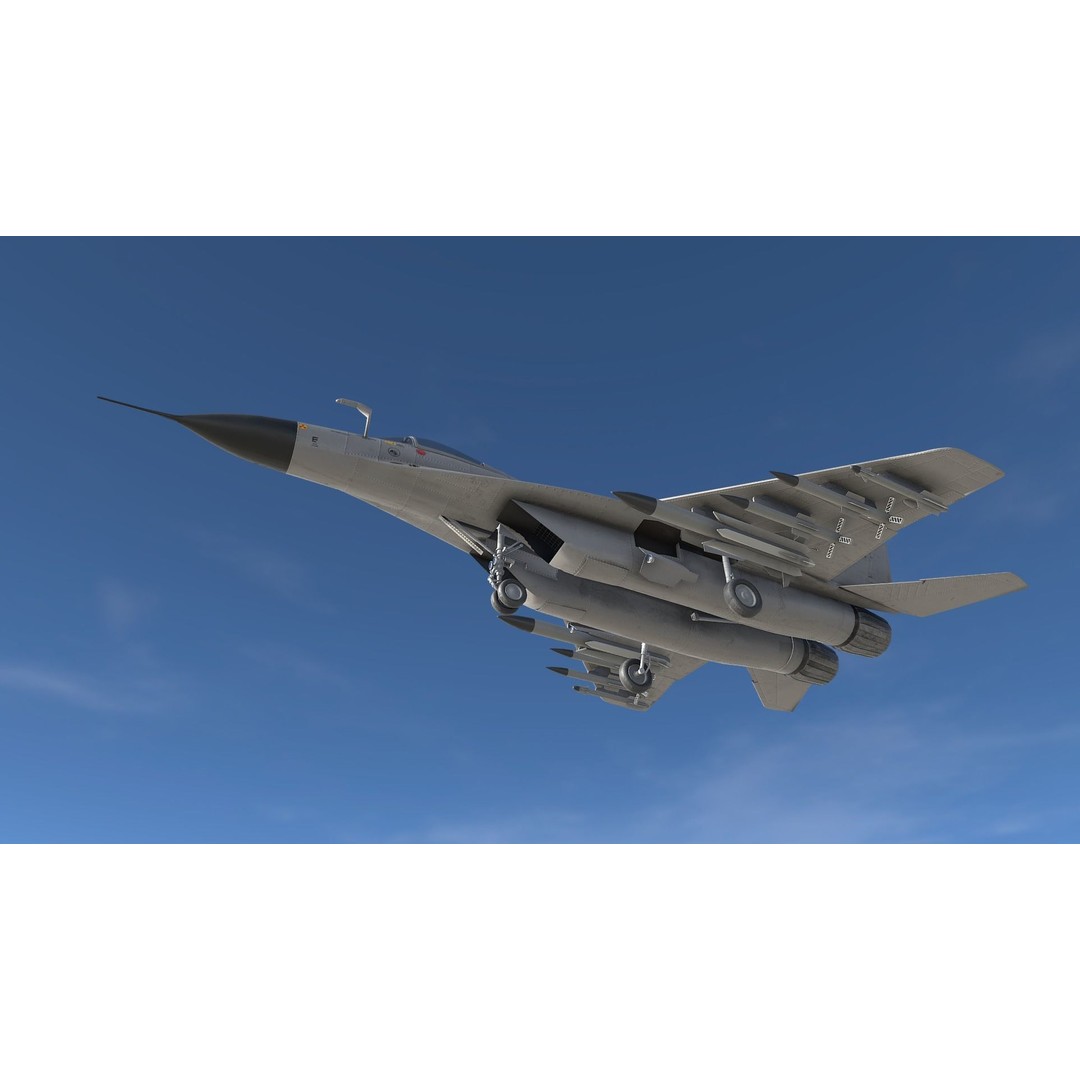 Mig 29 3D Model – Low Poly Rigged Fighter Jet, FBX - View 14