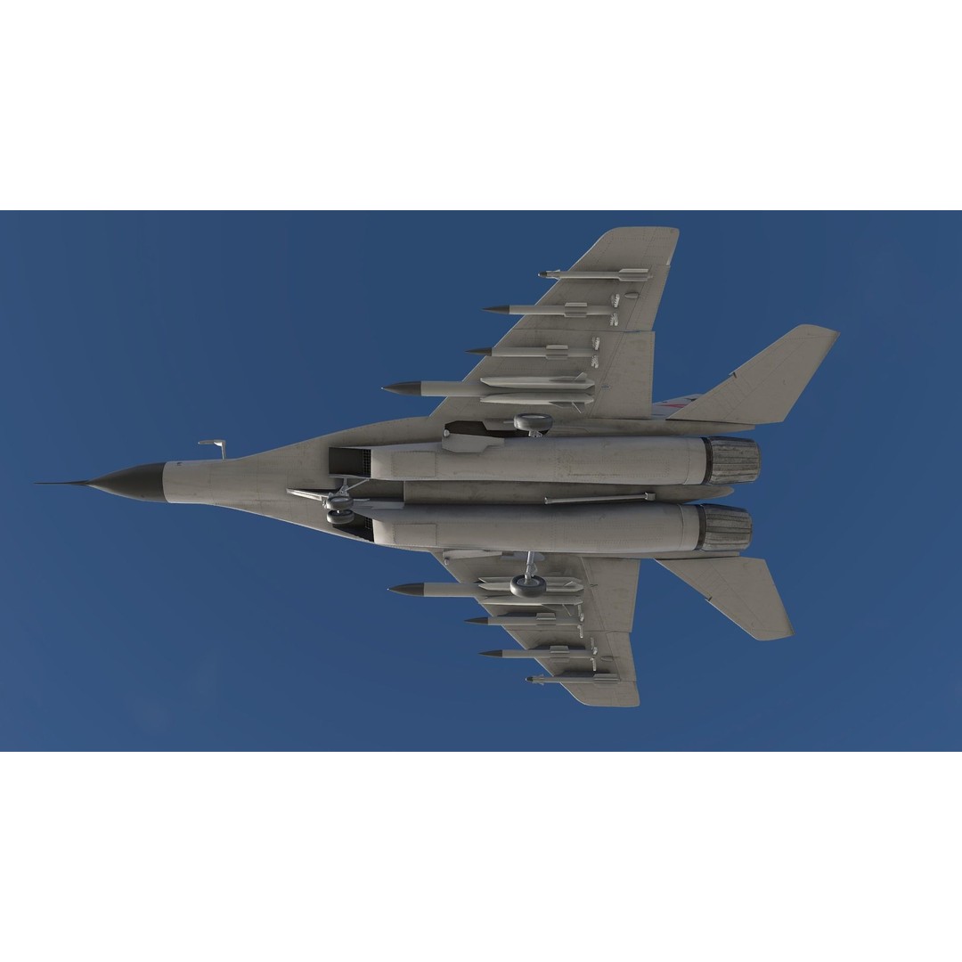 Mig 29 3D Model – Low Poly Rigged Fighter Jet, FBX - View 16