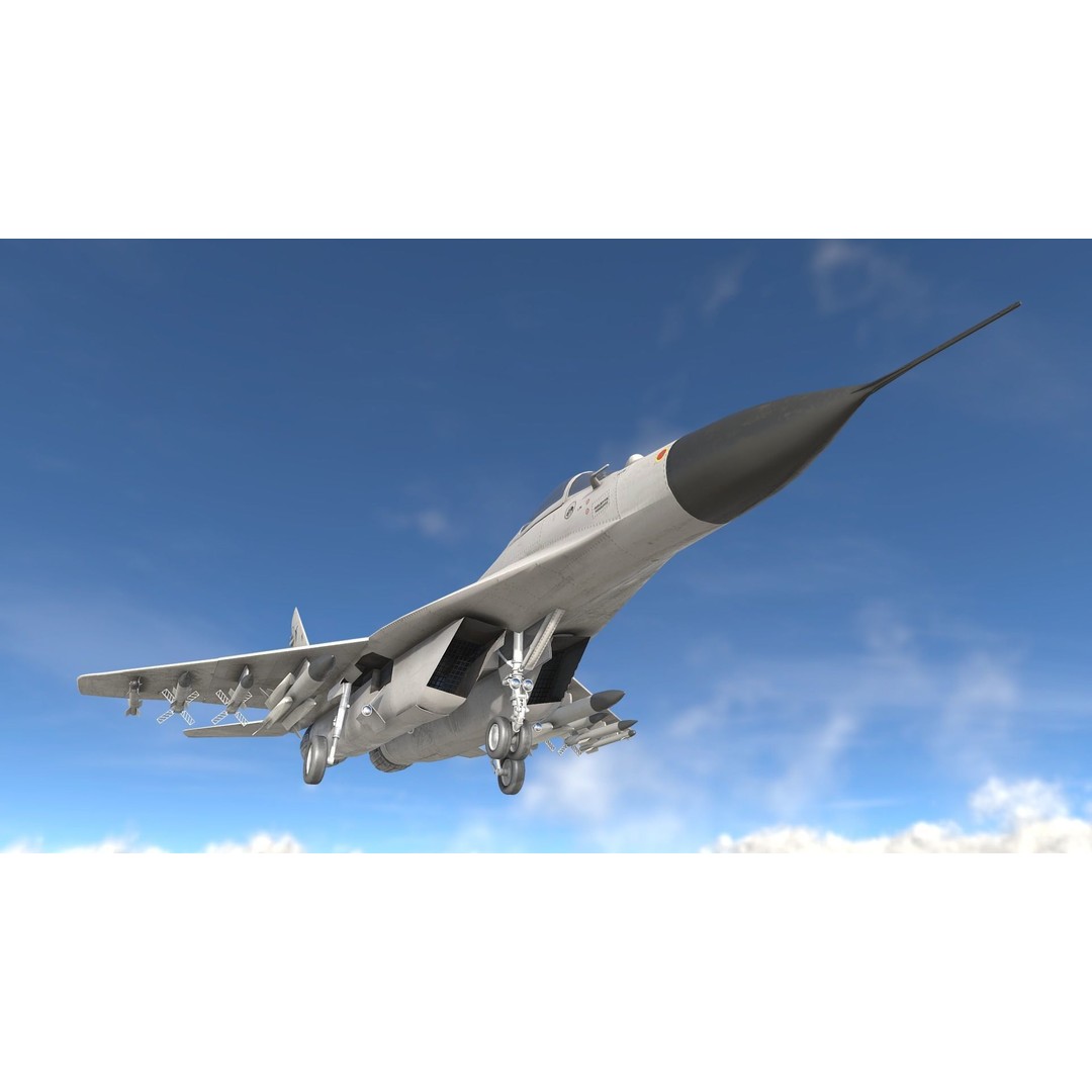 Mig 29 3D Model – Low Poly Rigged Fighter Jet, FBX - View 17