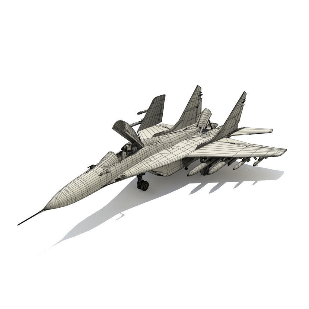 Mig 29 3D Model – Low Poly Rigged Fighter Jet, FBX - View 18