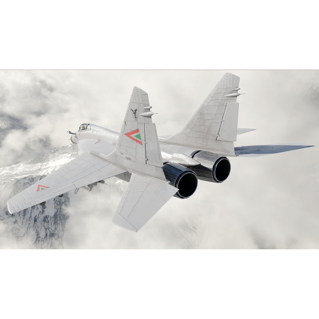 Mig 29 3D Model – Low Poly Rigged Fighter Jet, FBX - View 3