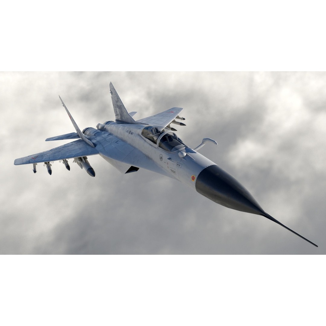 Mig 29 3D Model – Low Poly Rigged Fighter Jet, FBX - View 4