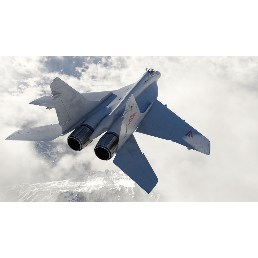 Mig 29 3D Model – Low Poly Rigged Fighter Jet, FBX - View 6