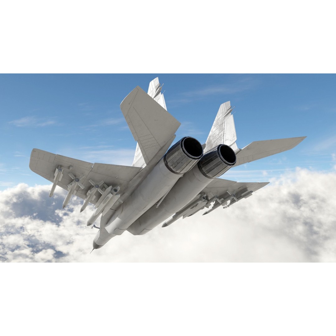 Mig 29 3D Model – Low Poly Rigged Fighter Jet, FBX - View 7