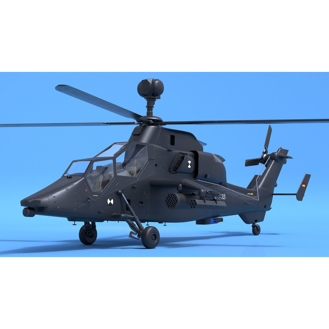 Eurocopter Tiger EC665 3D Model – Rigged PBR Helicopter Asset for Animation - View 12