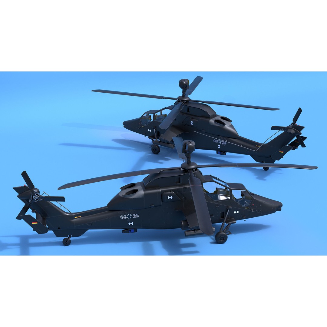 Eurocopter Tiger EC665 3D Model – Rigged PBR Helicopter Asset for Animation - View 14