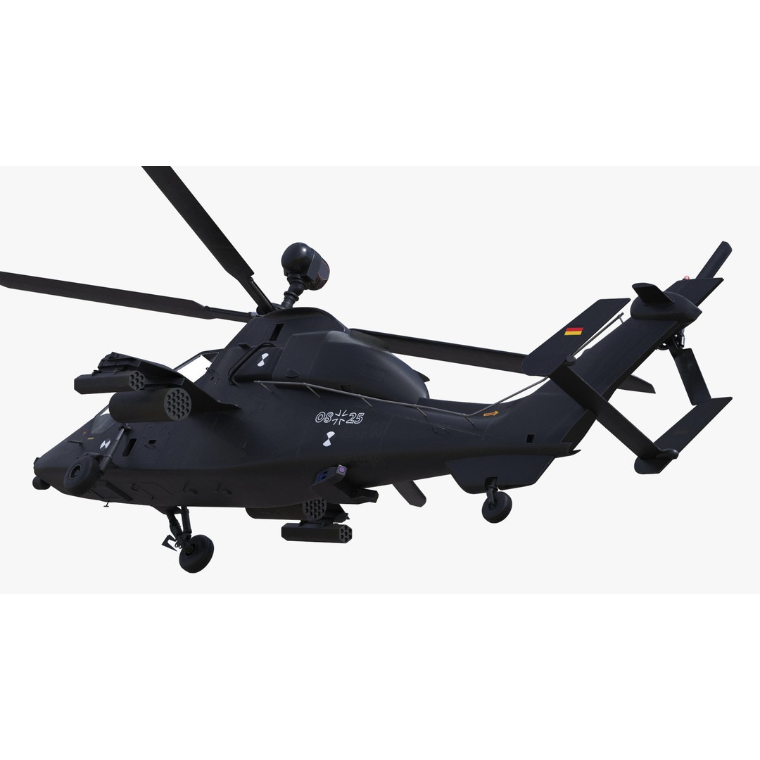 Eurocopter Tiger EC665 3D Model – Rigged PBR Helicopter Asset for Animation - View 16