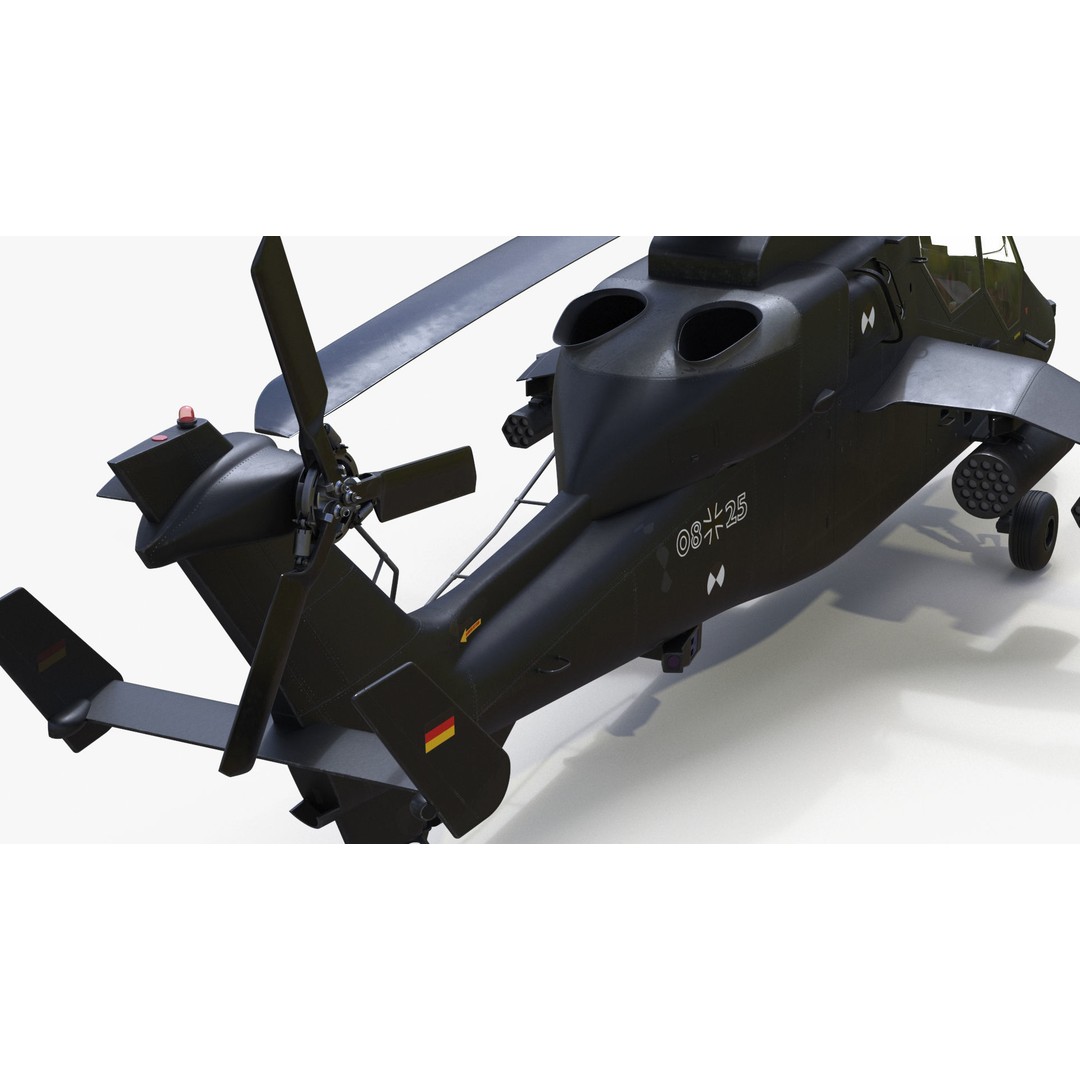 Eurocopter Tiger EC665 3D Model – Rigged PBR Helicopter Asset for Animation - View 19