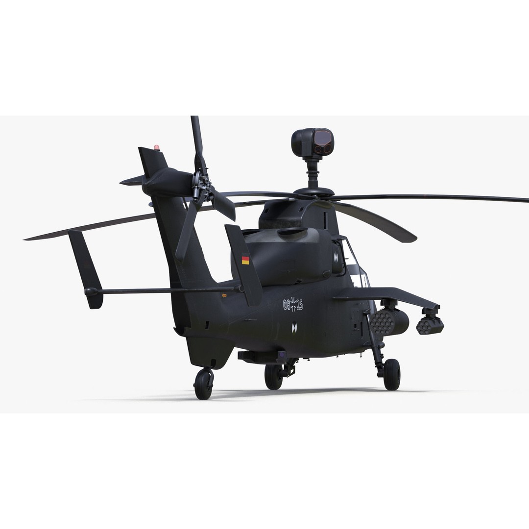 Eurocopter Tiger EC665 3D Model – Rigged PBR Helicopter Asset for Animation - View 23