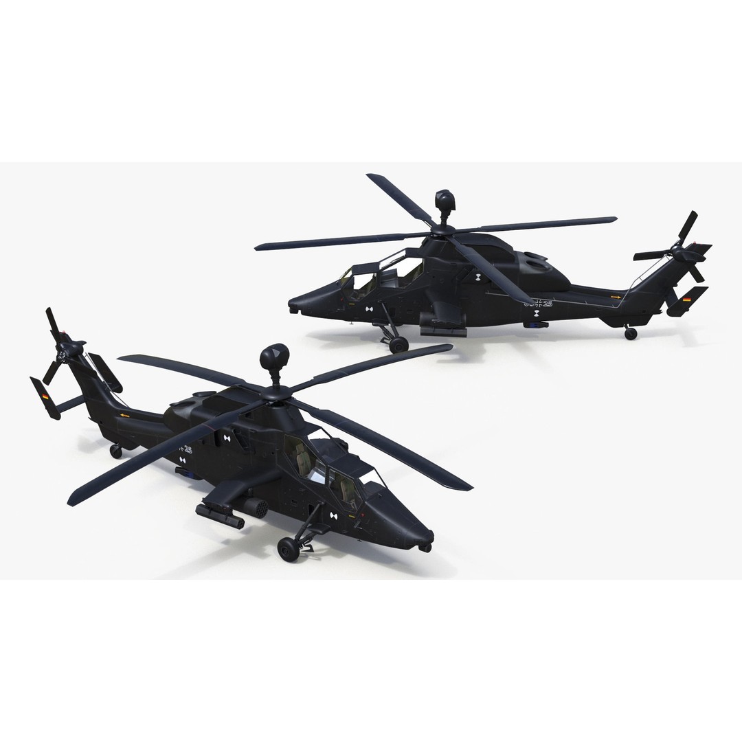Eurocopter Tiger EC665 3D Model – Rigged PBR Helicopter Asset for Animation - View 26