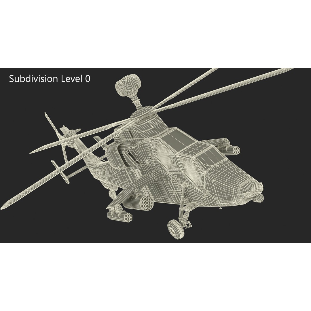 Eurocopter Tiger EC665 3D Model – Rigged PBR Helicopter Asset for Animation - View 28