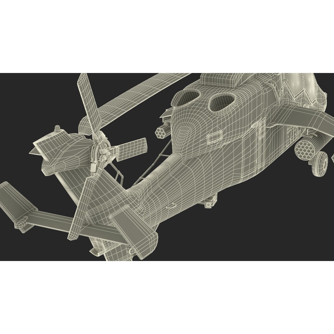 Eurocopter Tiger EC665 3D Model – Rigged PBR Helicopter Asset for Animation - View 39