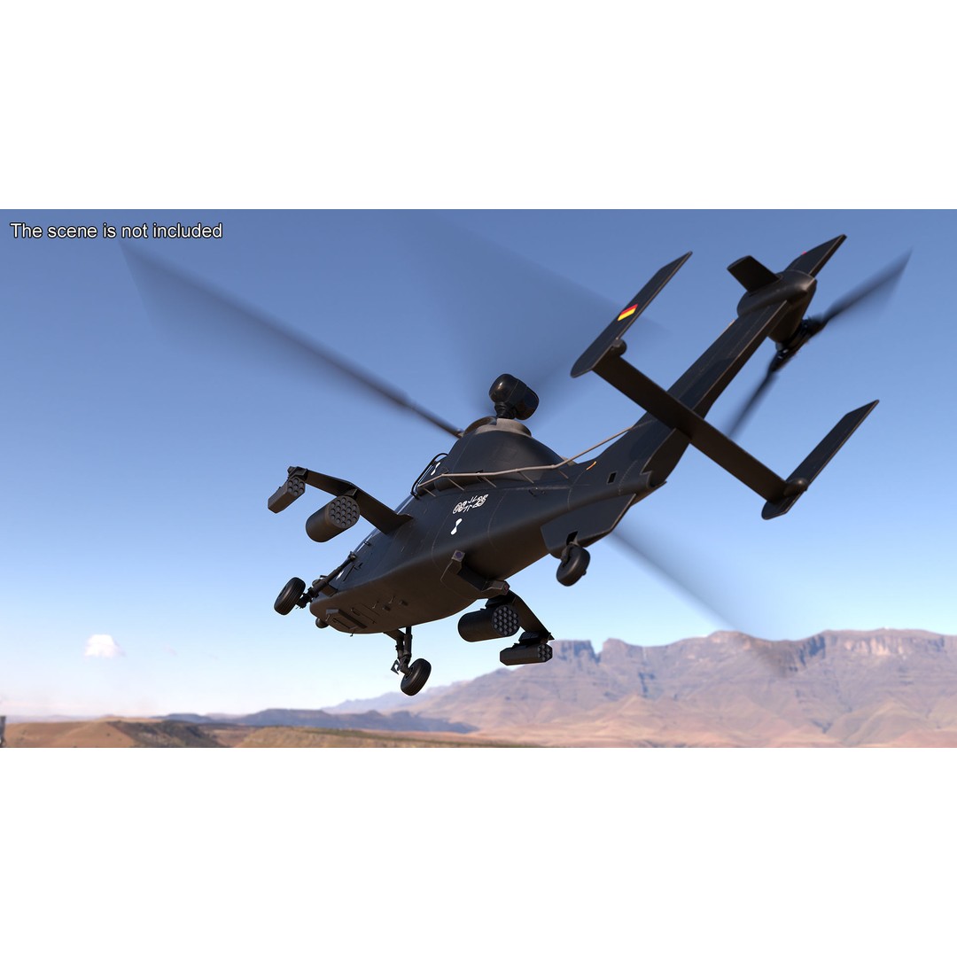 Eurocopter Tiger EC665 3D Model – Rigged PBR Helicopter Asset for Animation - View 4