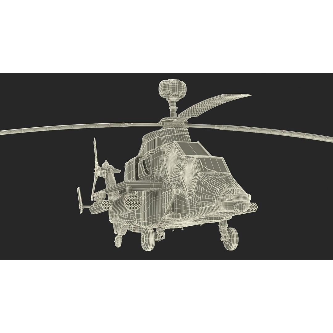 Eurocopter Tiger EC665 3D Model – Rigged PBR Helicopter Asset for Animation - View 42