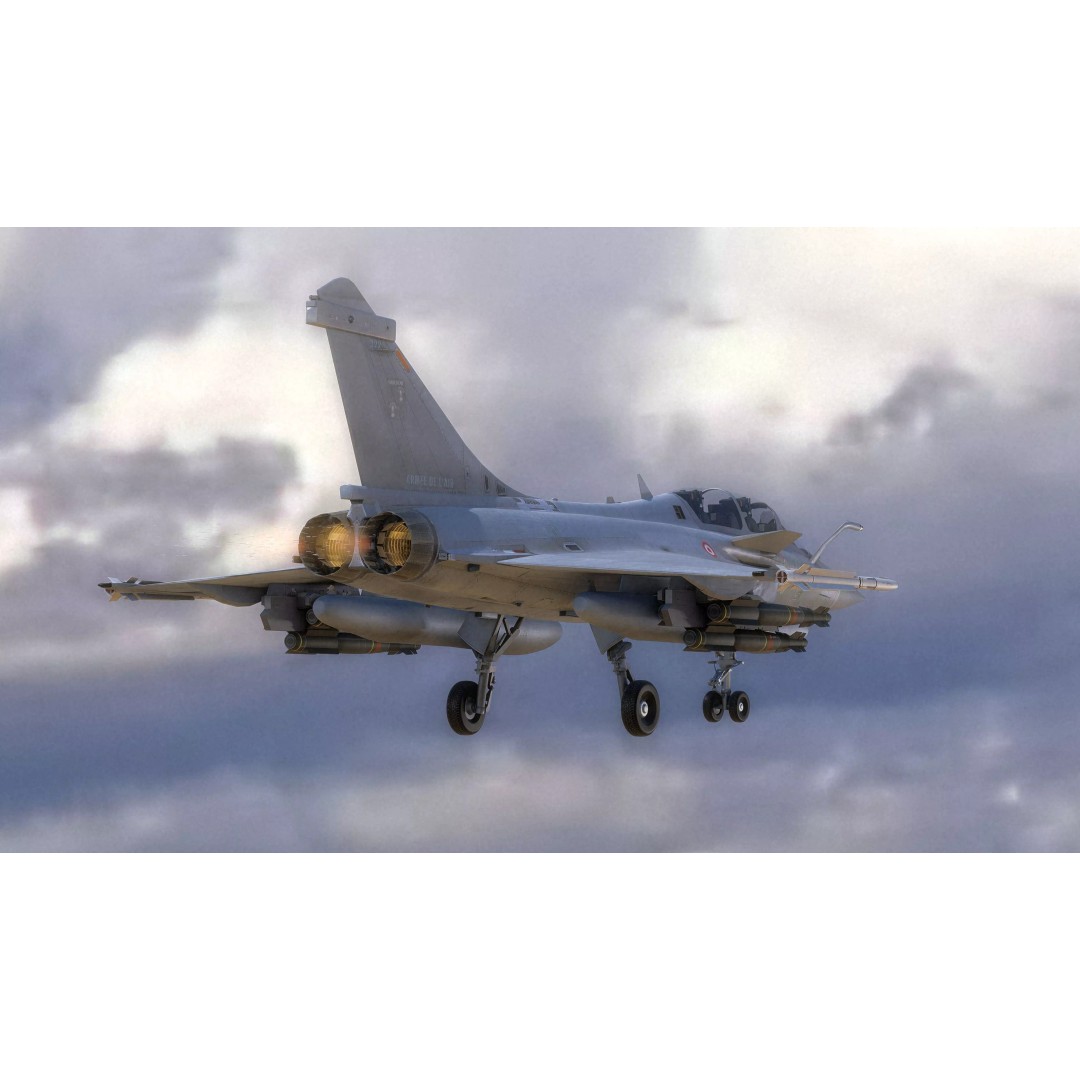 French Fighter Raf-B 3D Model – Fully Rigged Low-Poly Aircraft, FBX - View 12