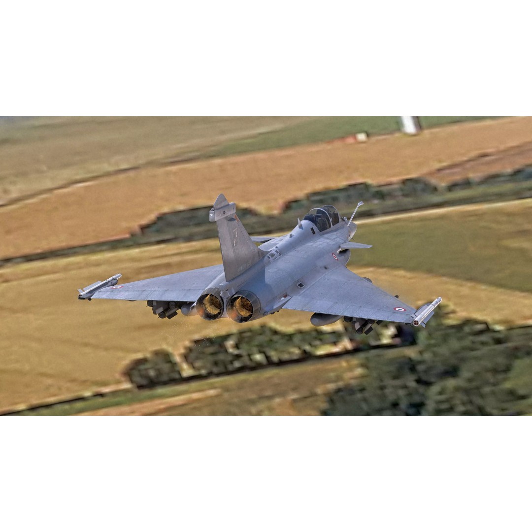 French Fighter Raf-B 3D Model – Fully Rigged Low-Poly Aircraft, FBX - View 6