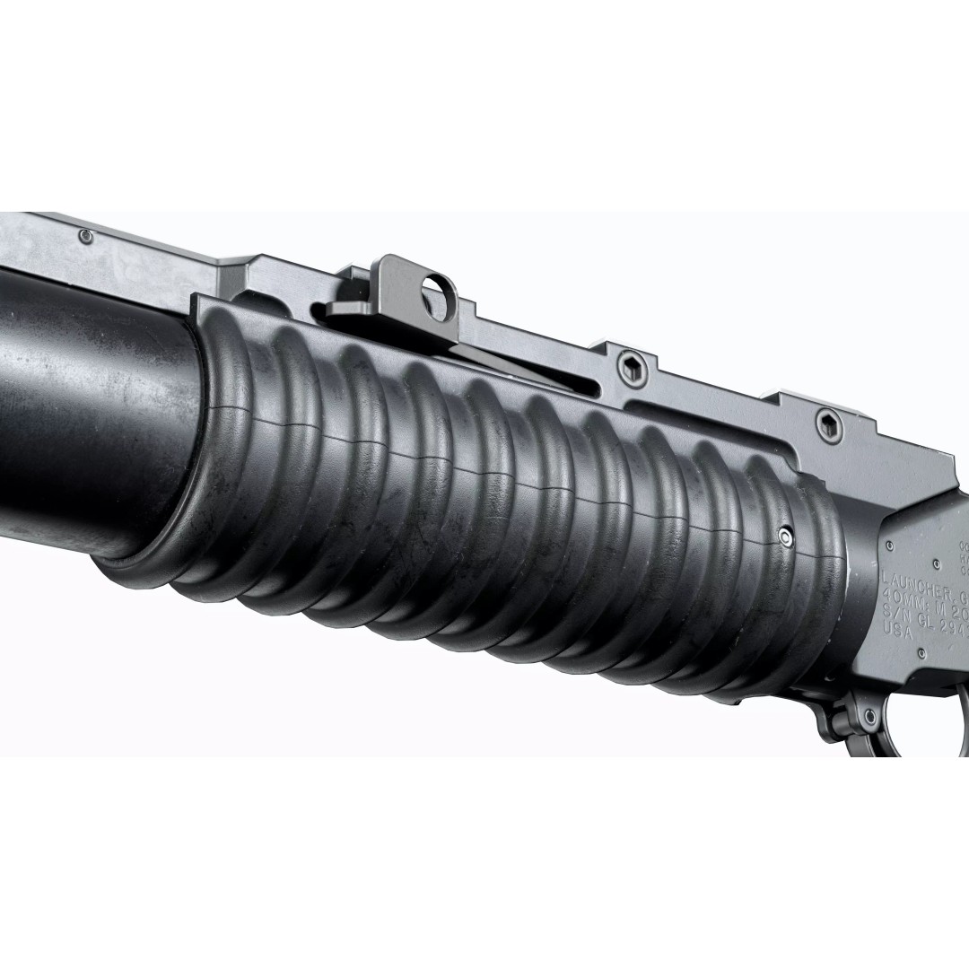 M203 Grenade Launcher 3D Model – Low Poly Game Asset, FBX/OBJ - View 10