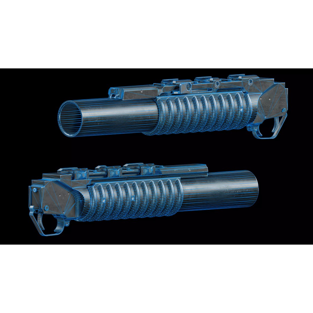 M203 Grenade Launcher 3D Model – Low Poly Game Asset, FBX/OBJ - View 20