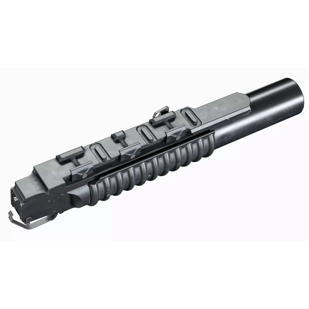 M203 Grenade Launcher 3D Model – Low Poly Game Asset, FBX/OBJ - View 6
