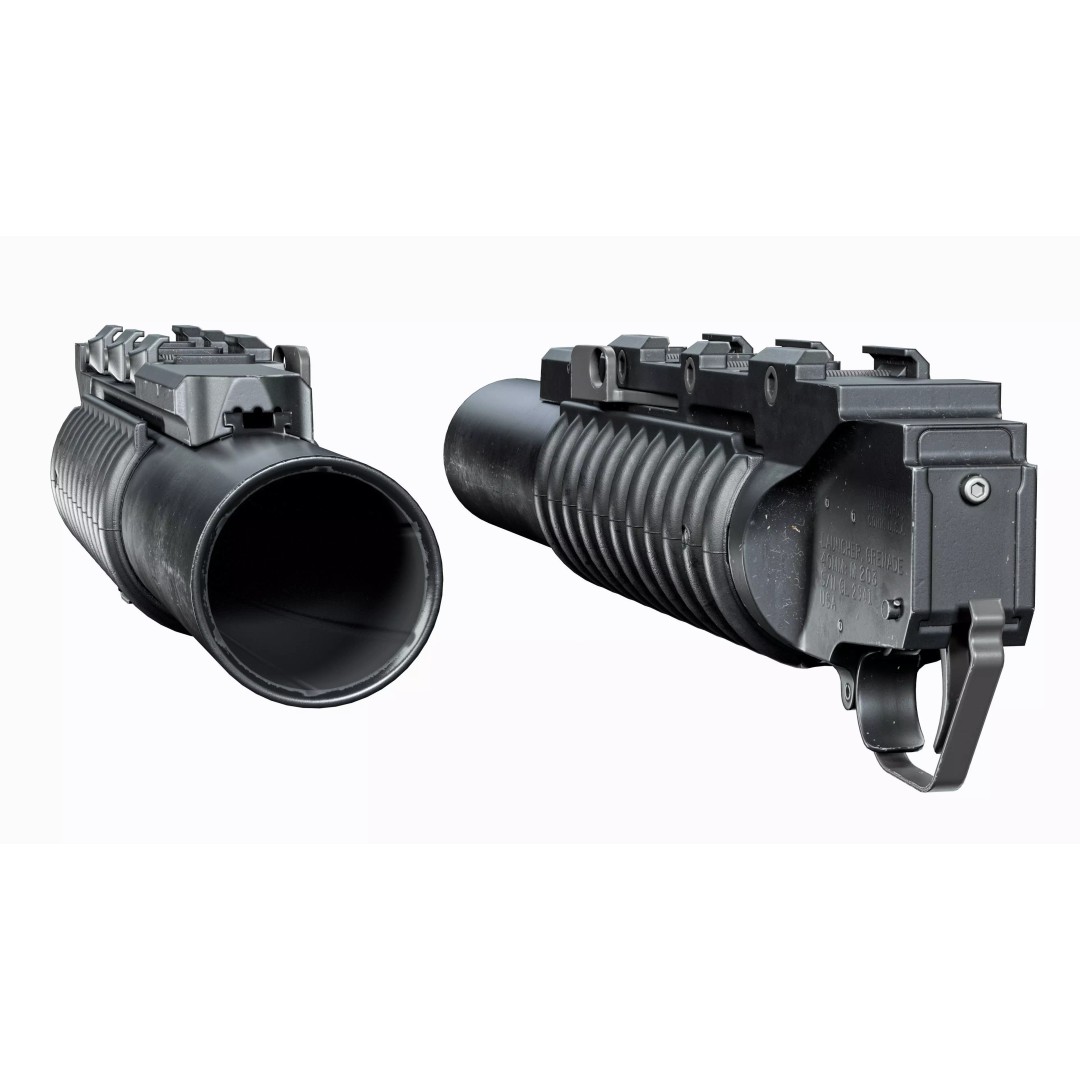 M203 Grenade Launcher 3D Model – Low Poly Game Asset, FBX/OBJ - View 8