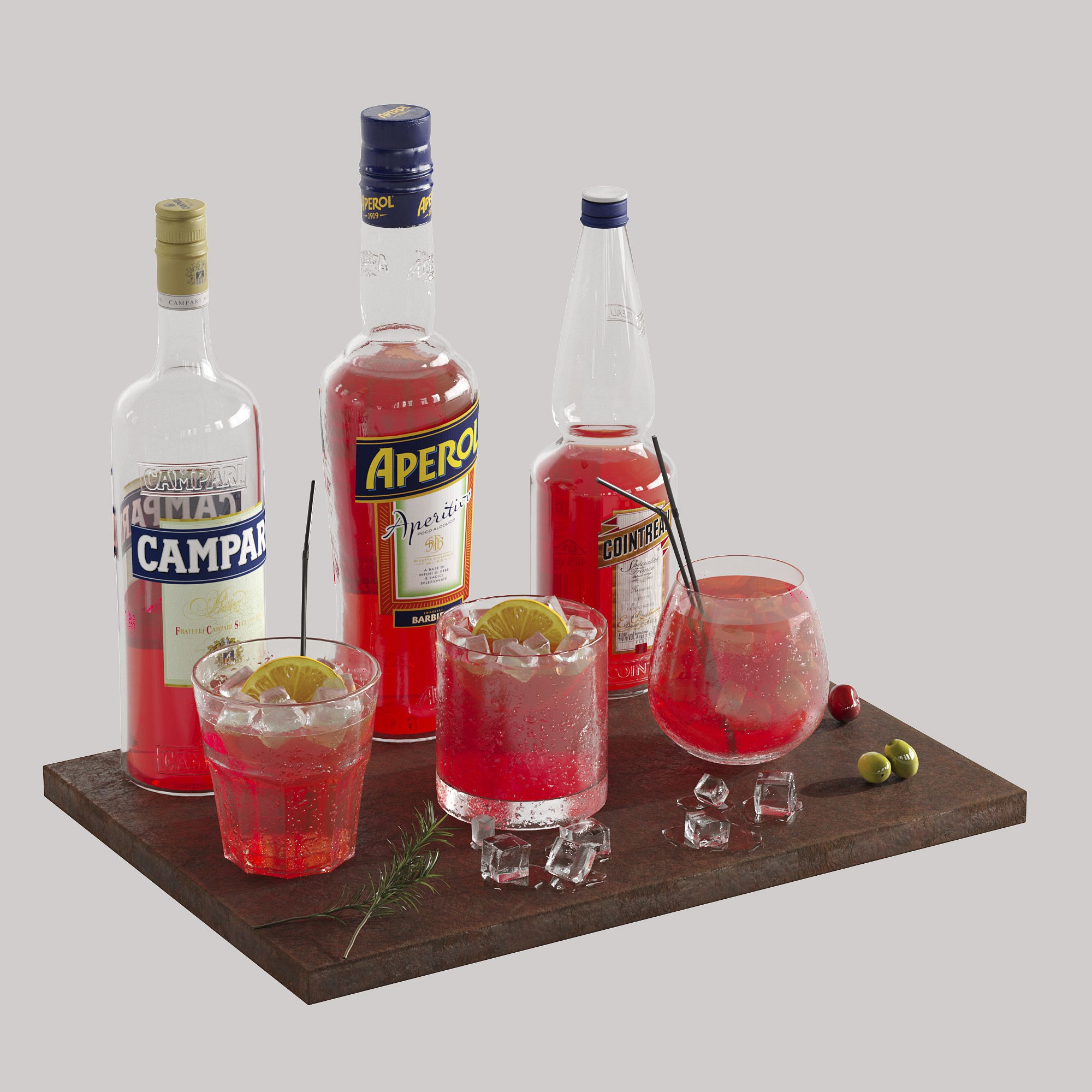 Cocktail Set - Low-Poly Game-Ready 3D Model - View 10