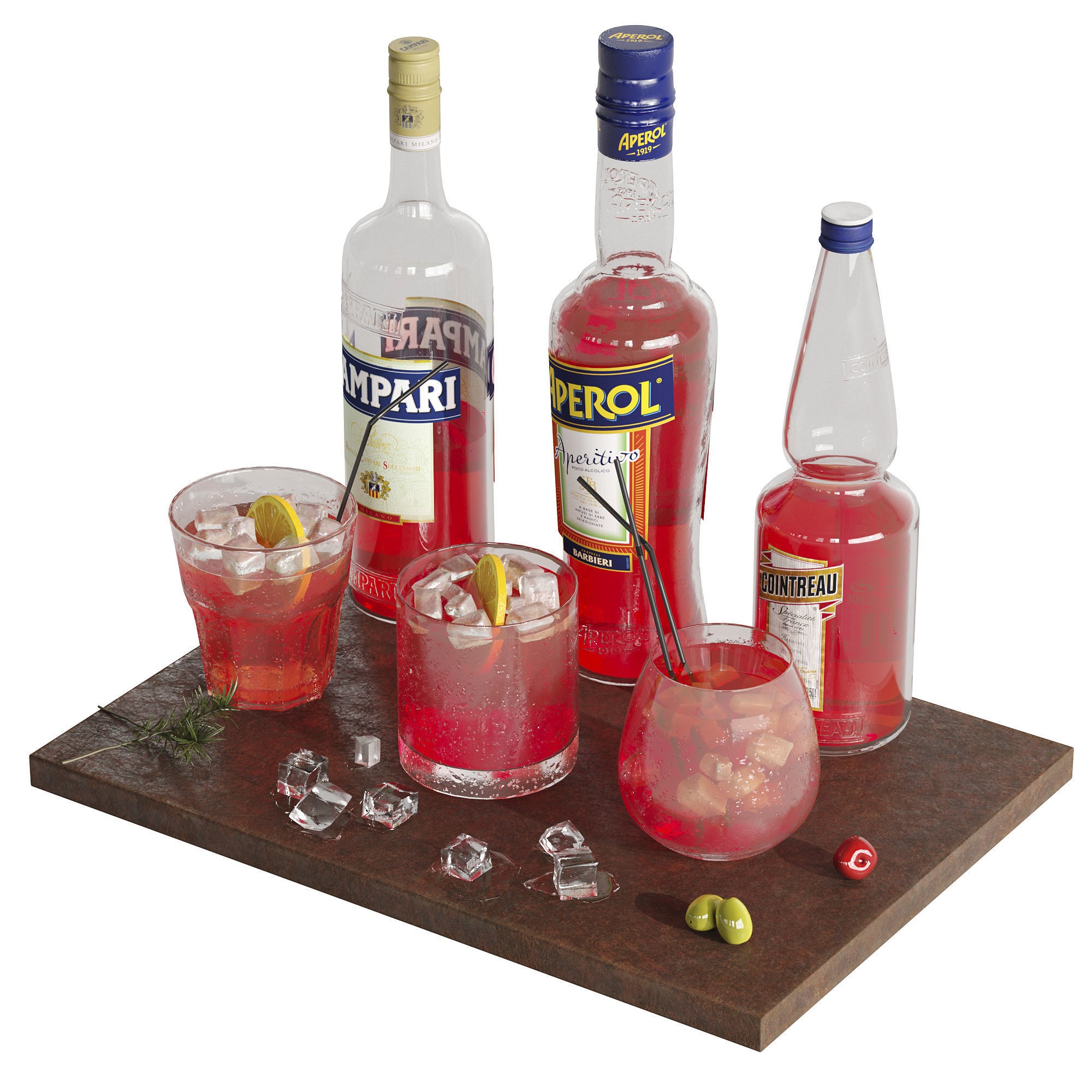 Cocktail Set - Low-Poly Game-Ready 3D Model - View 12