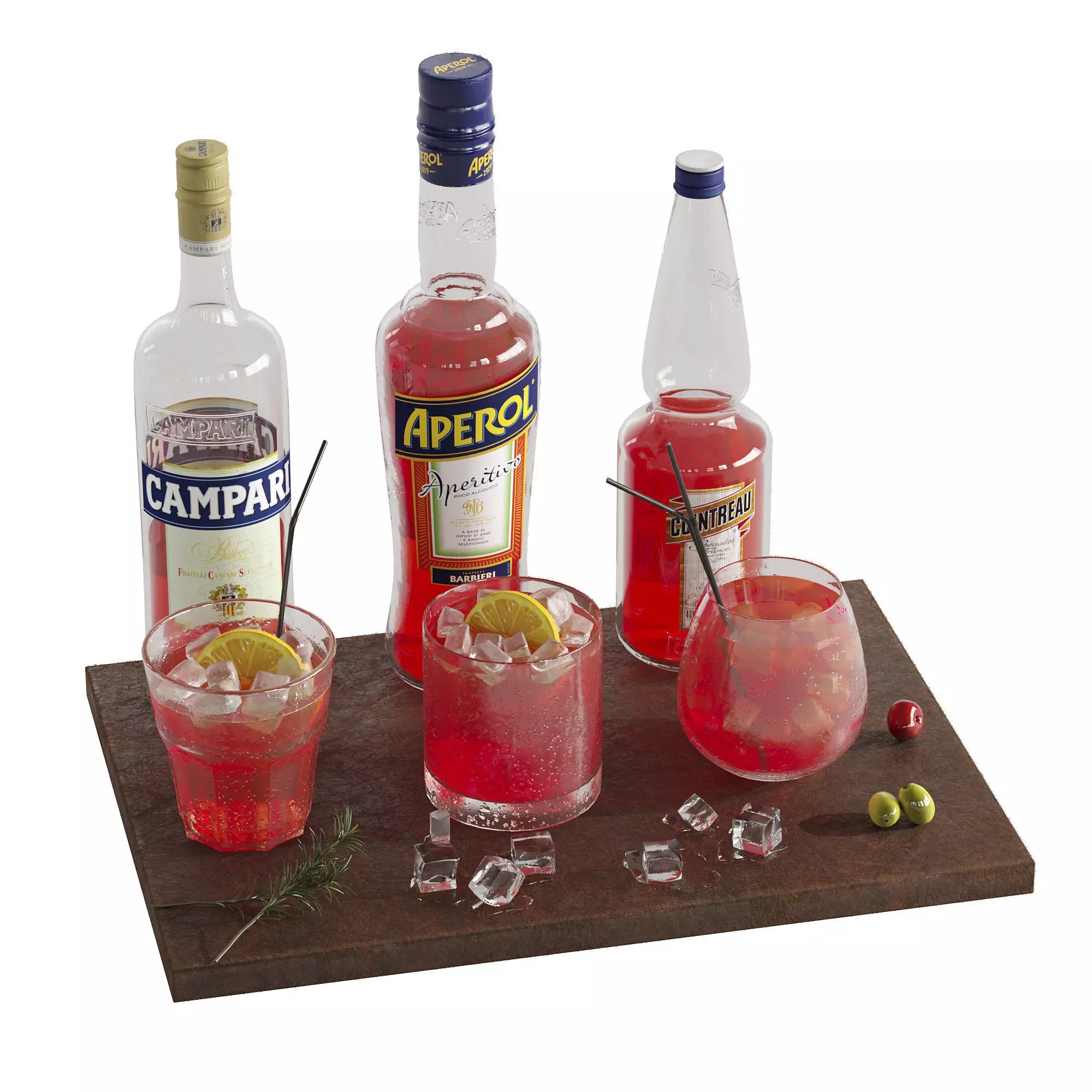 Cocktail Set - Low-Poly Game-Ready 3D Model - View 2