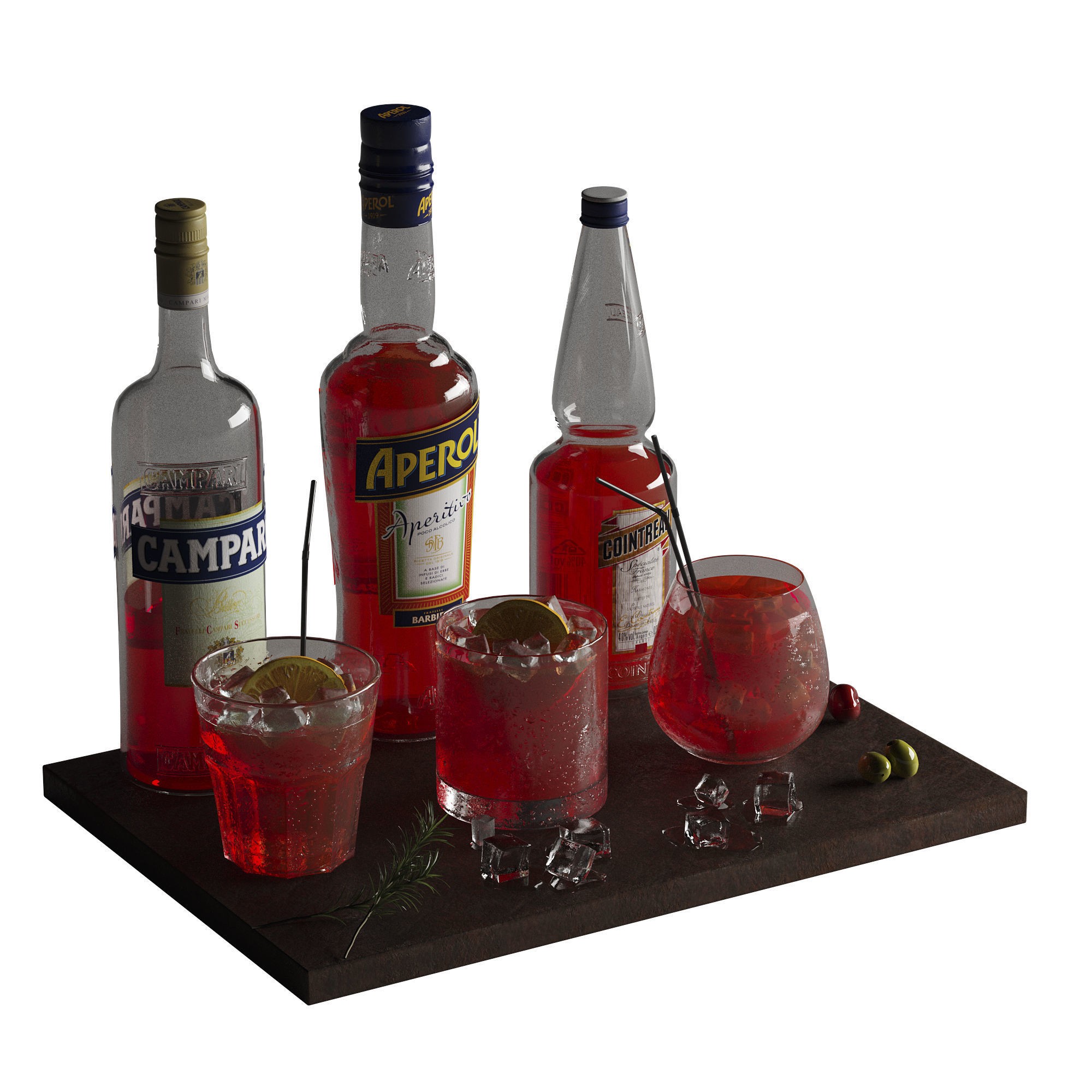 Cocktail Set - Low-Poly Game-Ready 3D Model - View 22