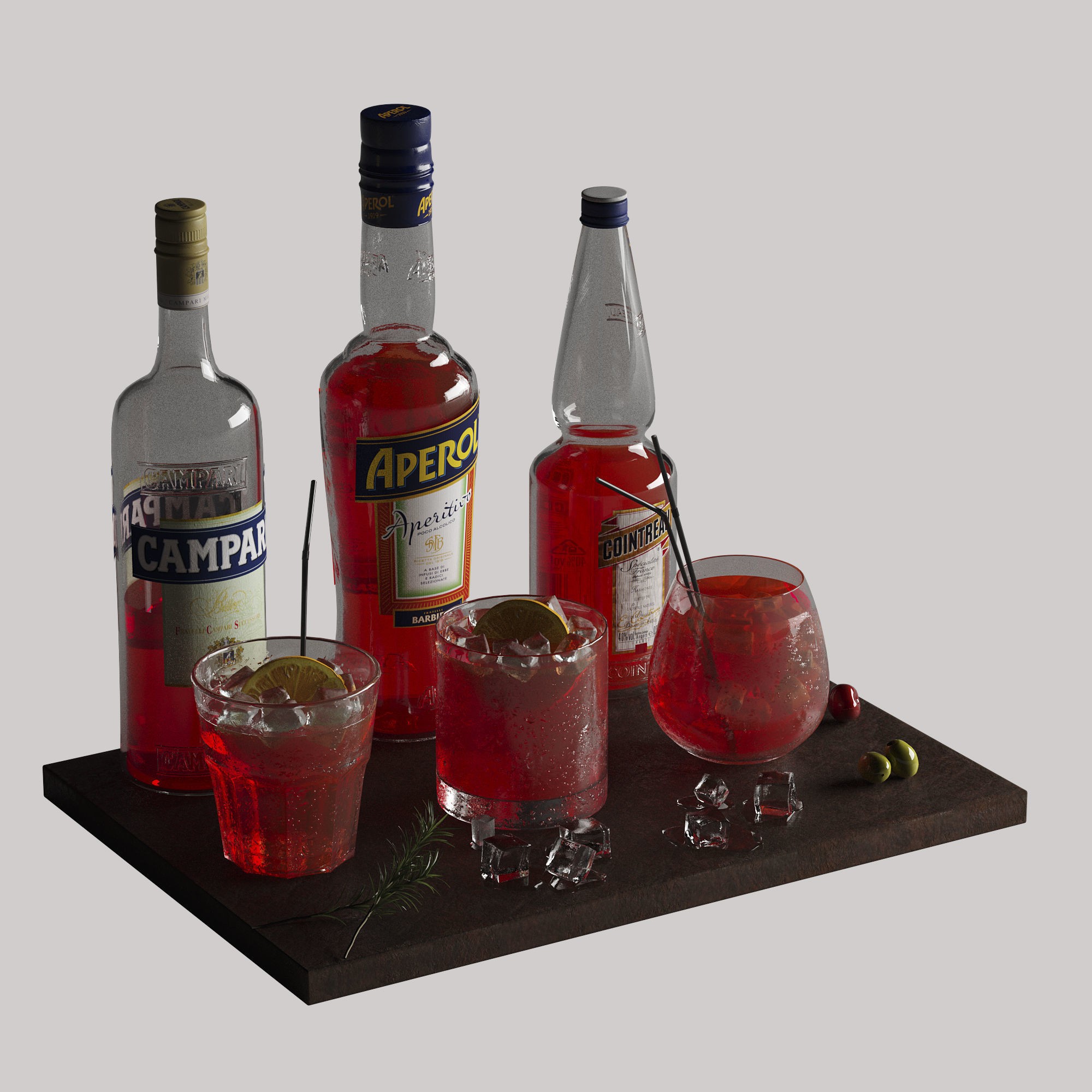 Cocktail Set - Low-Poly Game-Ready 3D Model - View 23