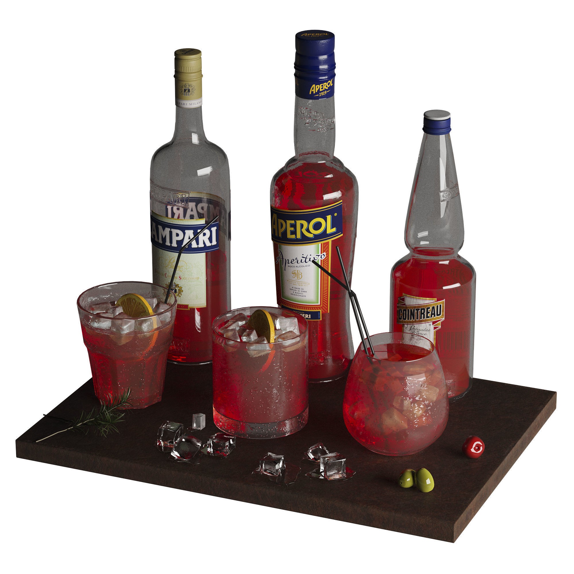Cocktail Set - Low-Poly Game-Ready 3D Model - View 24