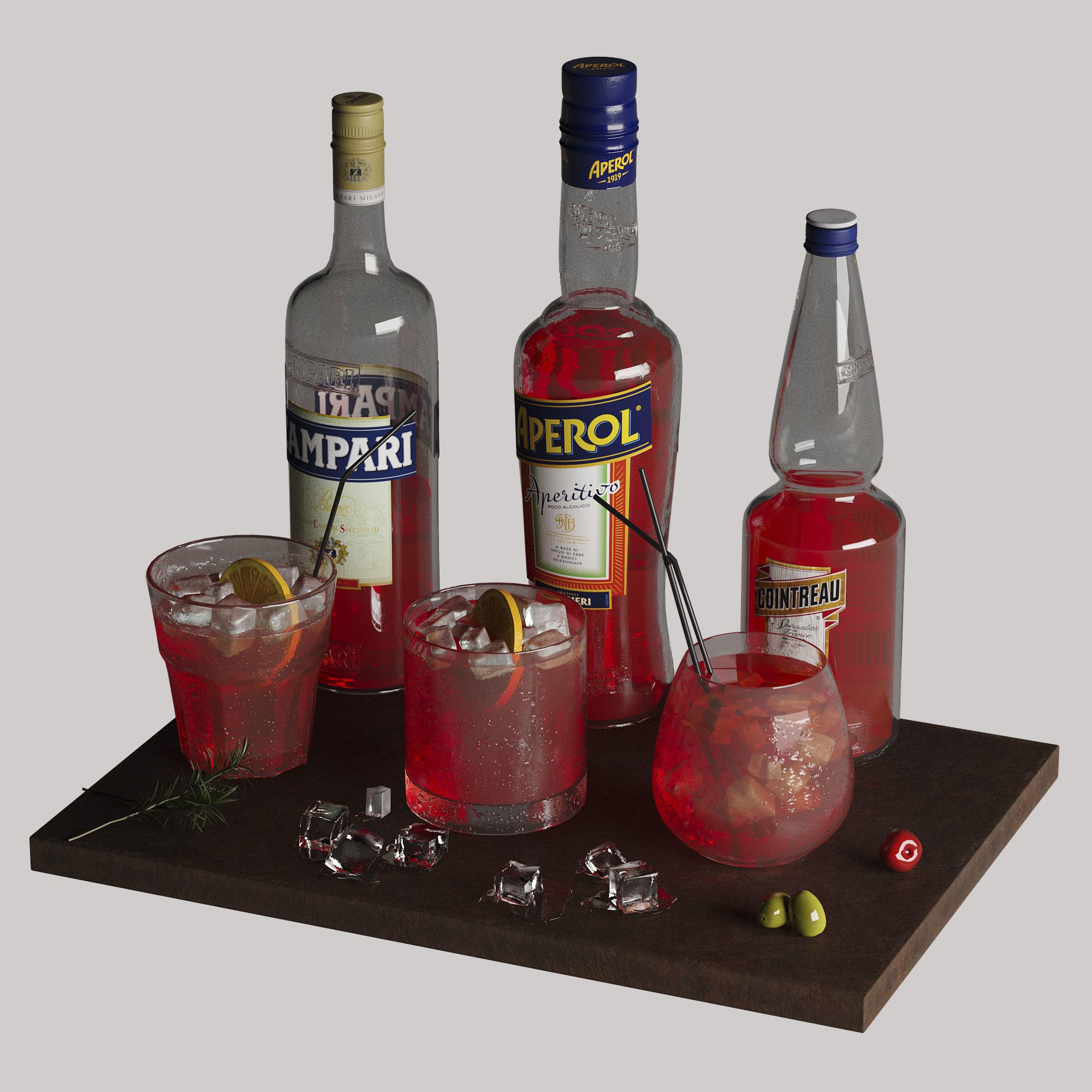 Cocktail Set - Low-Poly Game-Ready 3D Model - View 25