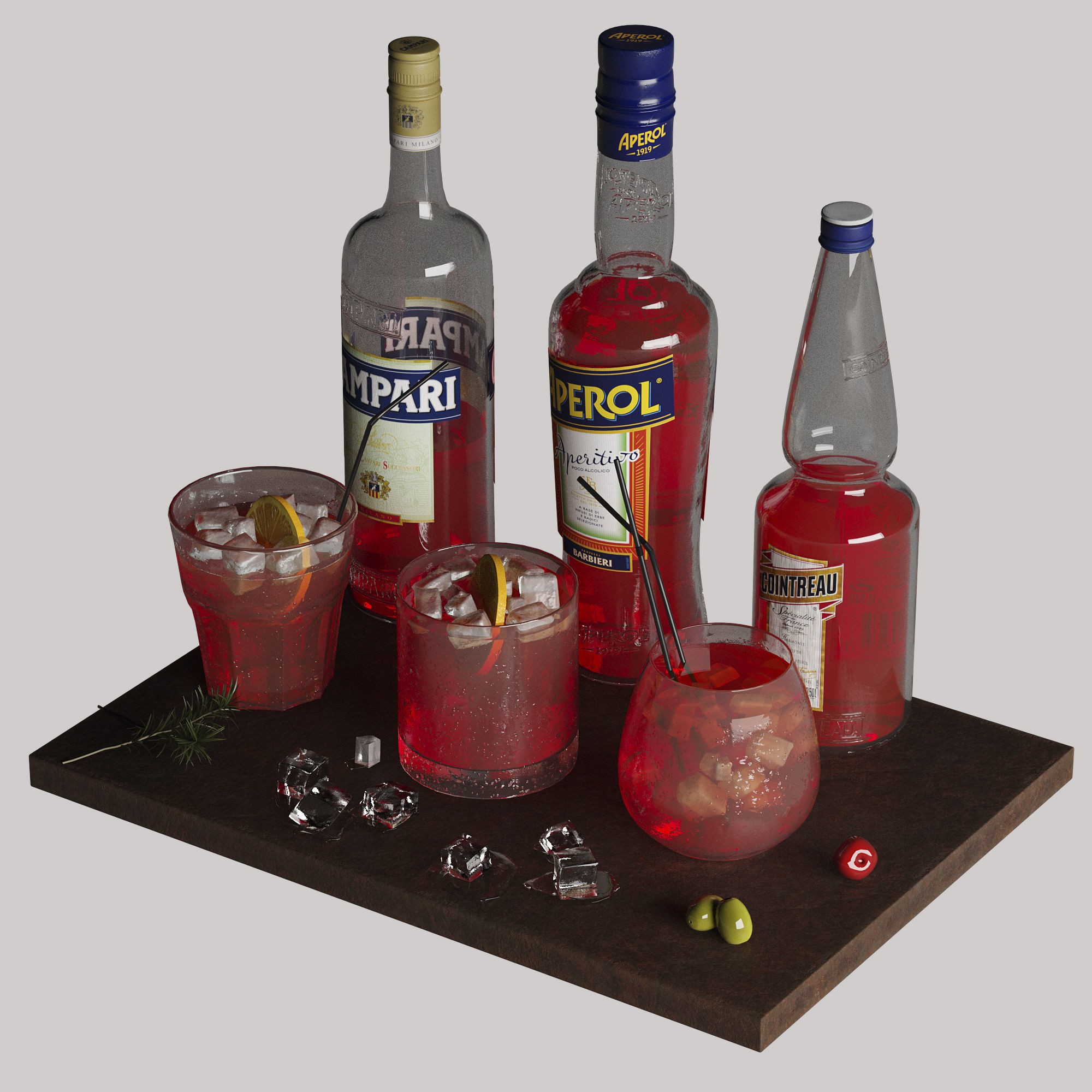 Cocktail Set - Low-Poly Game-Ready 3D Model - View 27