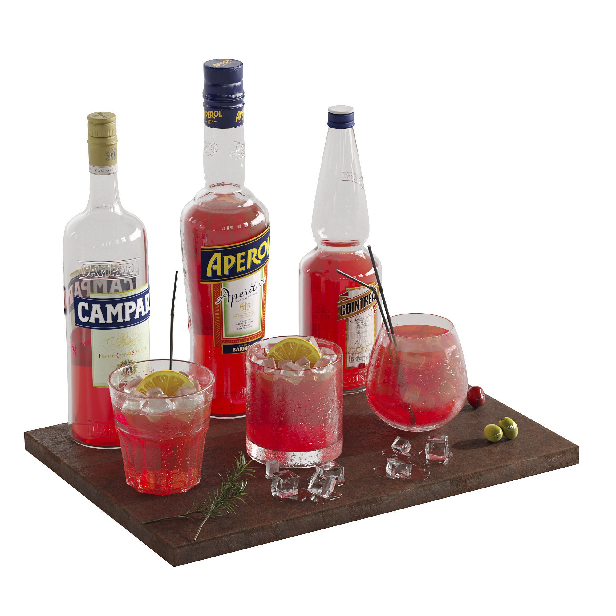 Cocktail Set - Low-Poly Game-Ready 3D Model - View 4