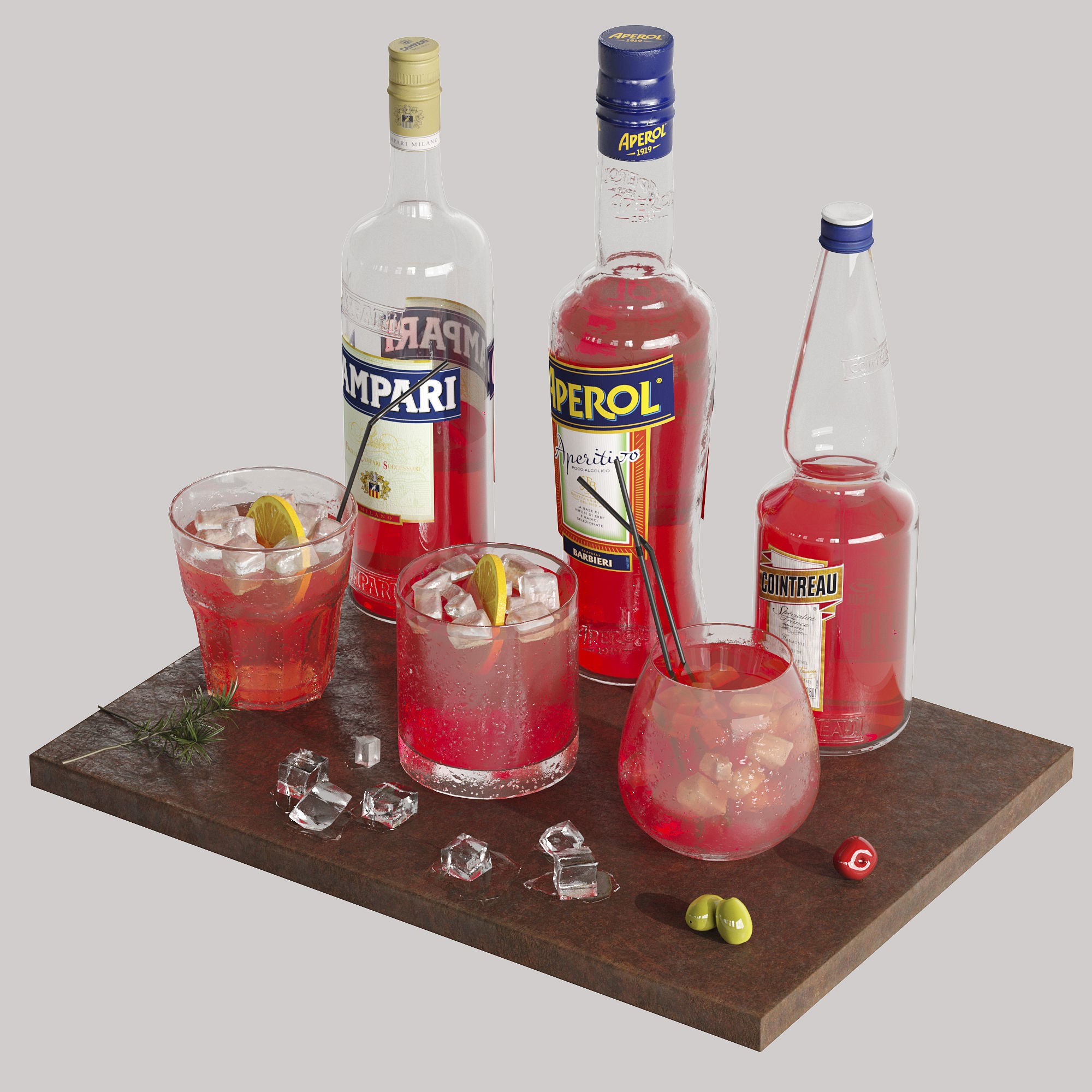 Cocktail Set - Low-Poly Game-Ready 3D Model - View 5