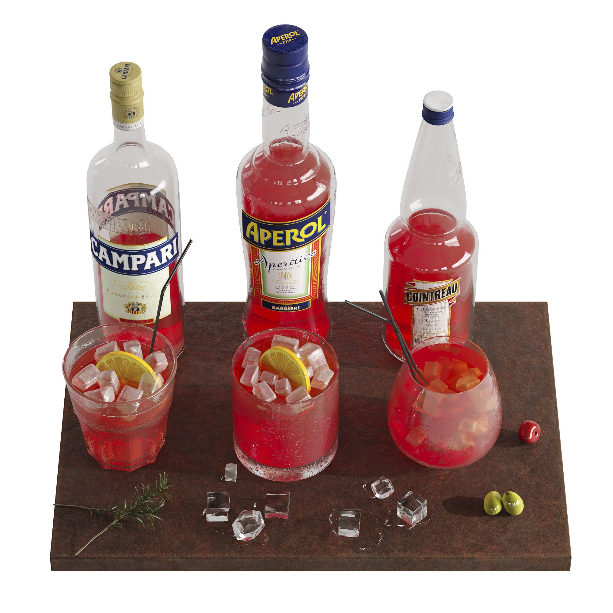 Cocktail Set - Low-Poly Game-Ready 3D Model - View 6