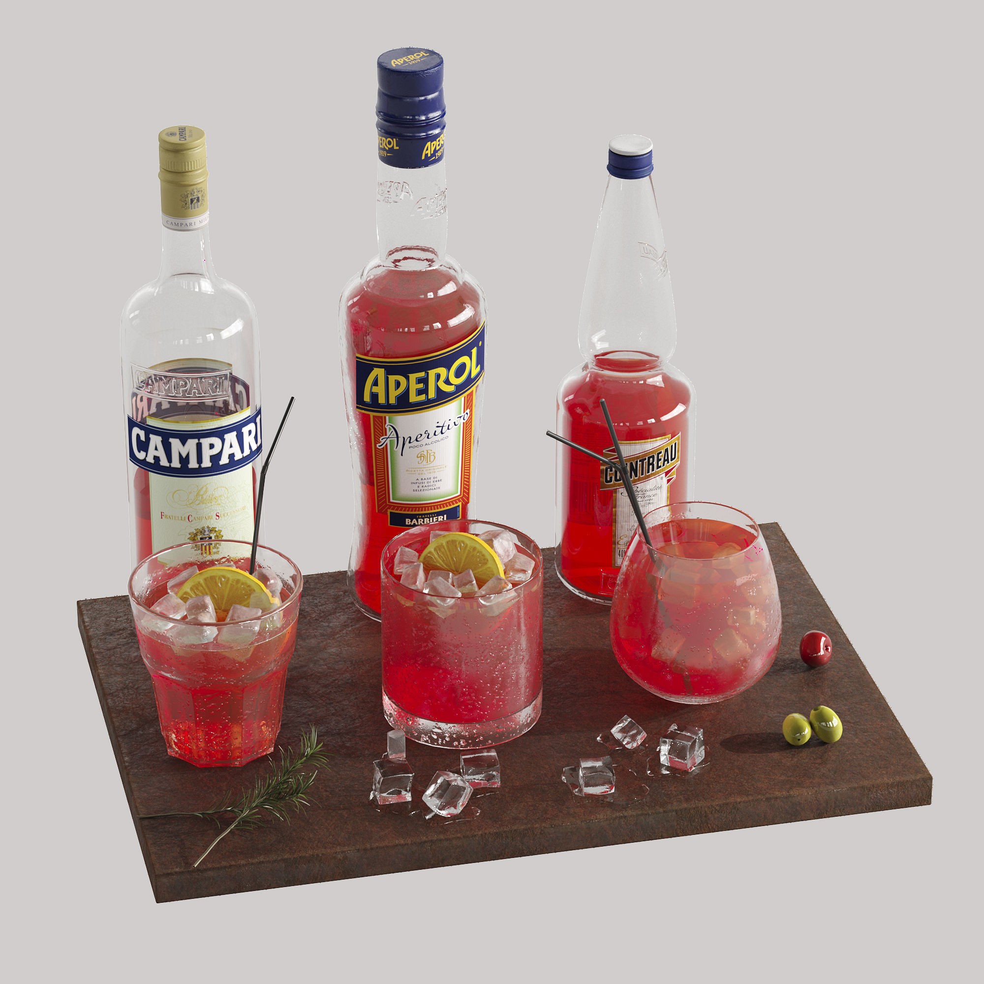Cocktail Set - Low-Poly Game-Ready 3D Model - View 7