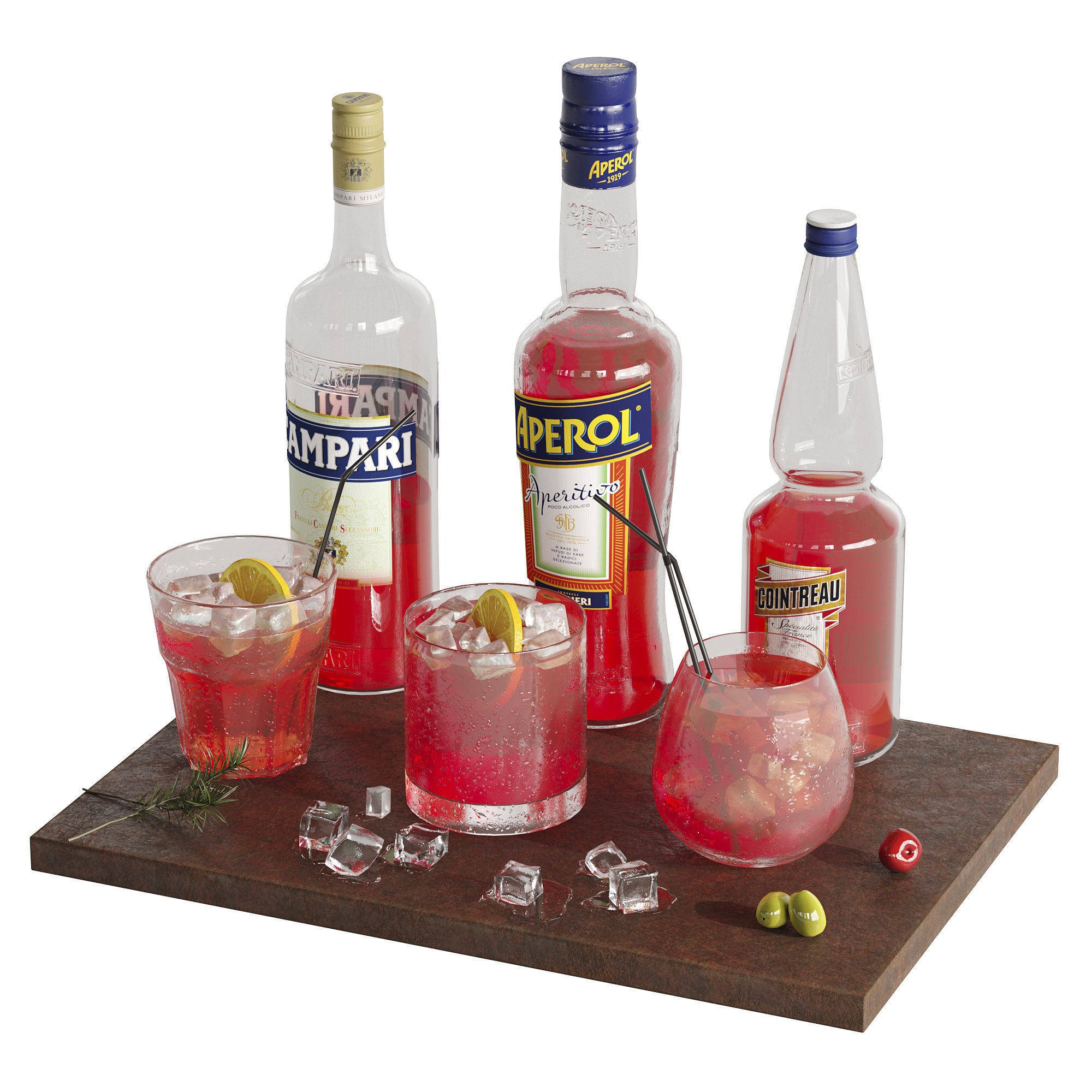Cocktail Set - Low-Poly Game-Ready 3D Model - View 8