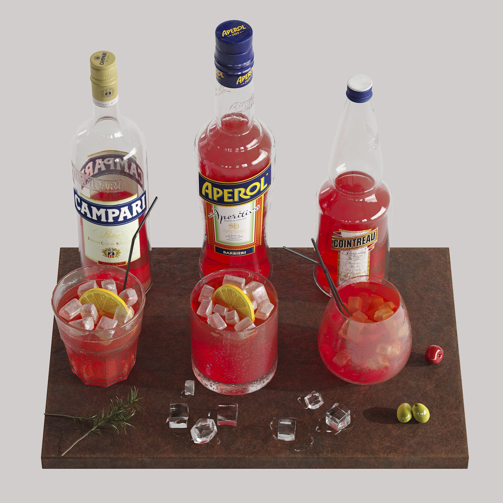 Cocktail Set - Low-Poly Game-Ready 3D Model - View 9