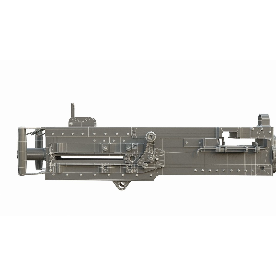 M2HB Browning 3D Model – High Poly Military Gun with PBR Textures - View 10