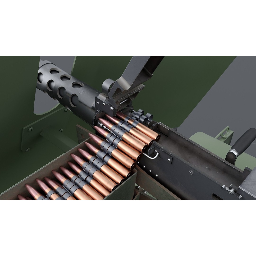 M2HB Browning 3D Model – High Poly Military Gun with PBR Textures - View 12