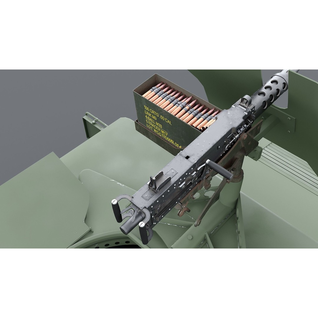 M2HB Browning 3D Model – High Poly Military Gun with PBR Textures - View 13