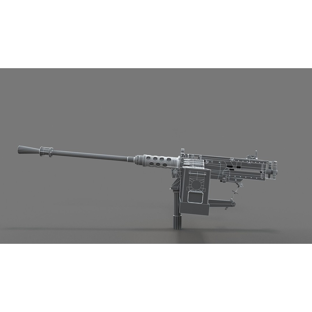 M2HB Browning 3D Model – High Poly Military Gun with PBR Textures - View 15