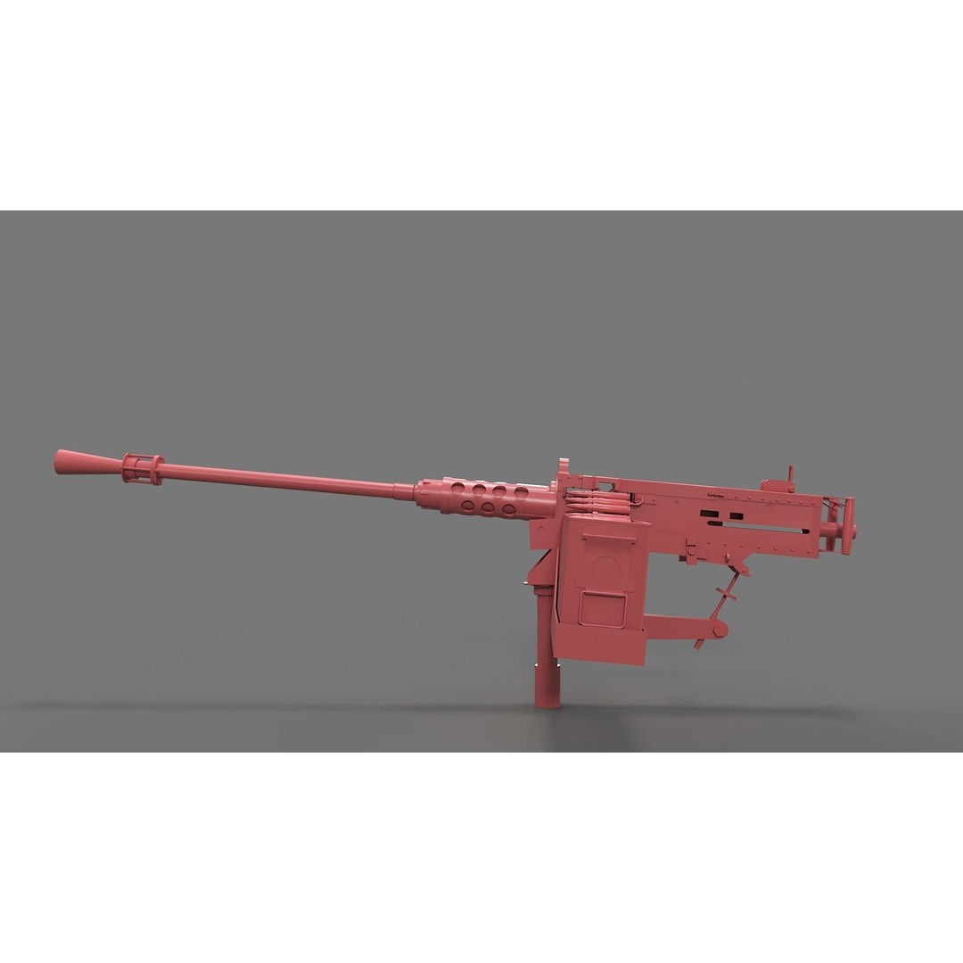 M2HB Browning 3D Model – High Poly Military Gun with PBR Textures - View 16