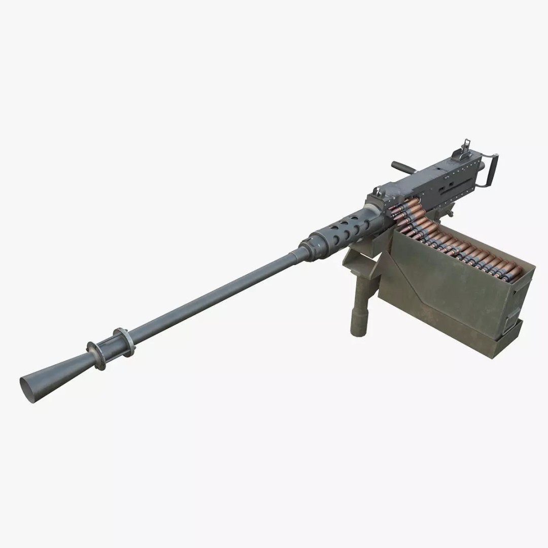 M2HB Browning 3D Model – High Poly Military Gun with PBR Textures - View 2