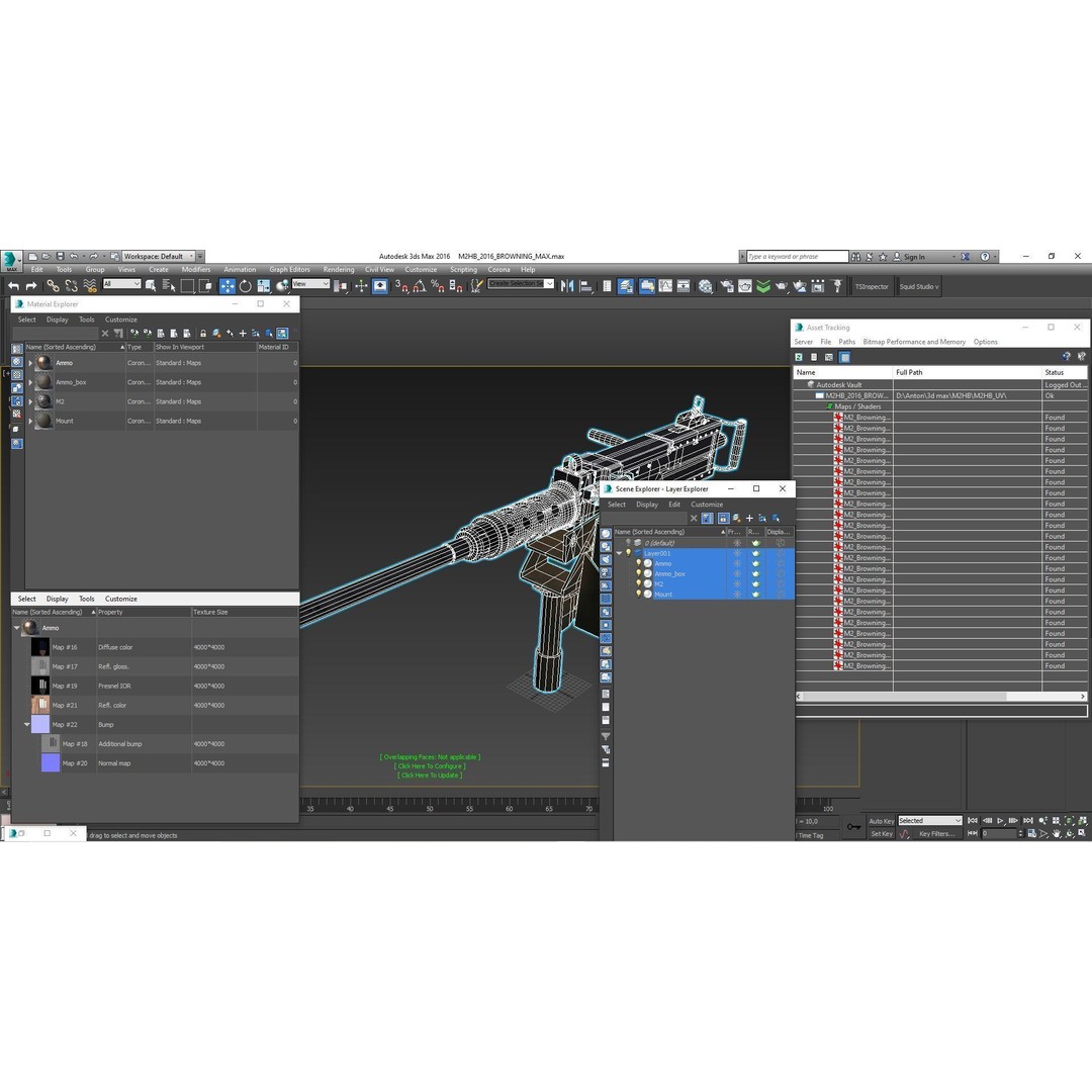 M2HB Browning 3D Model – High Poly Military Gun with PBR Textures - View 20